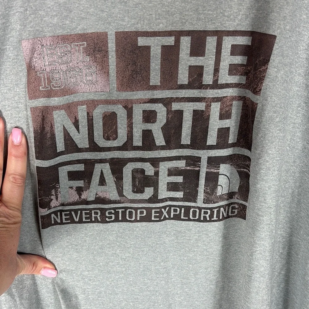 The North Face Gray Blue Short Sleeve Tee Casual Crew Neck XXL